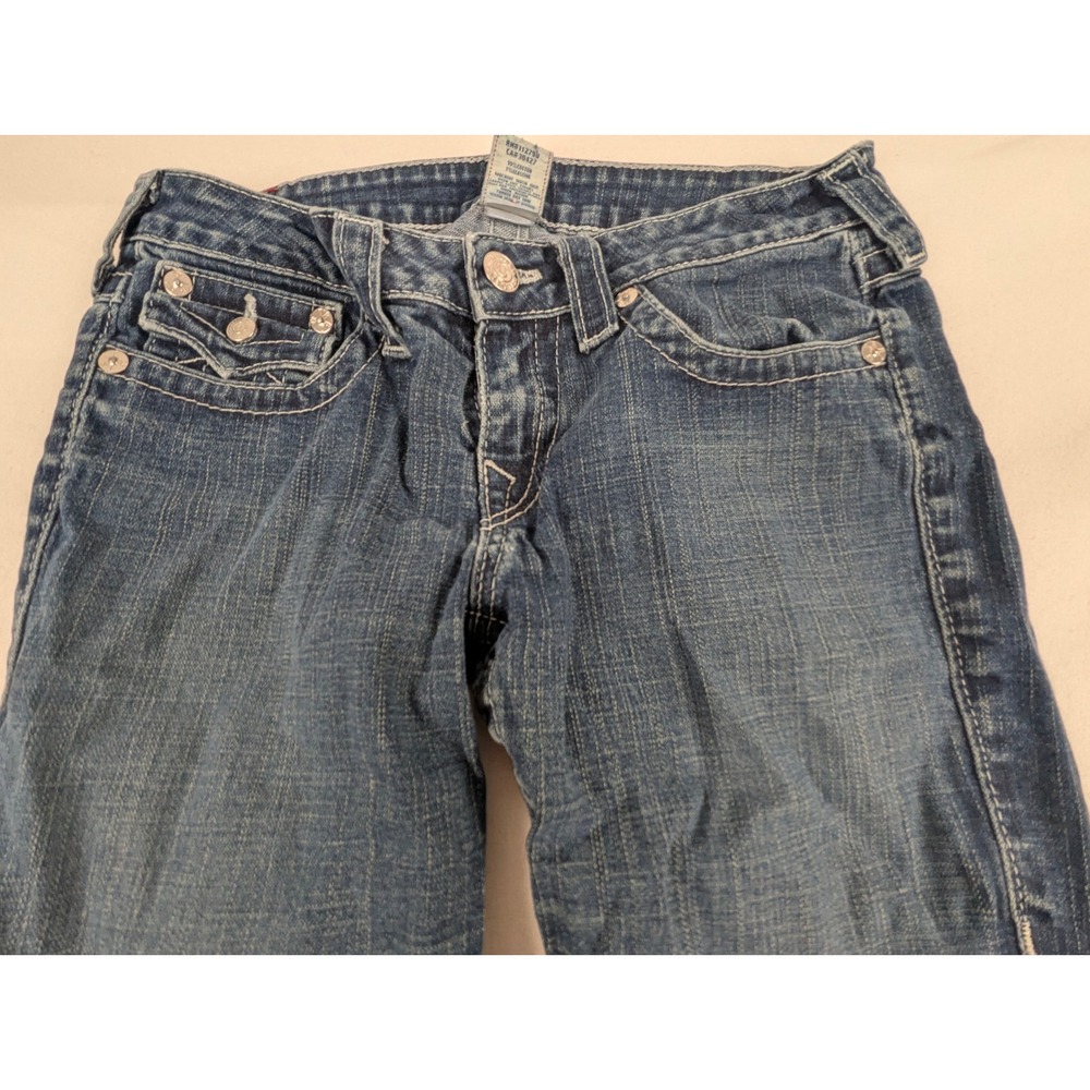 True Religion Billy Straight Leg Jeans Mens 31 Blue Medium Wash Made in USA - Picture 6 of 16